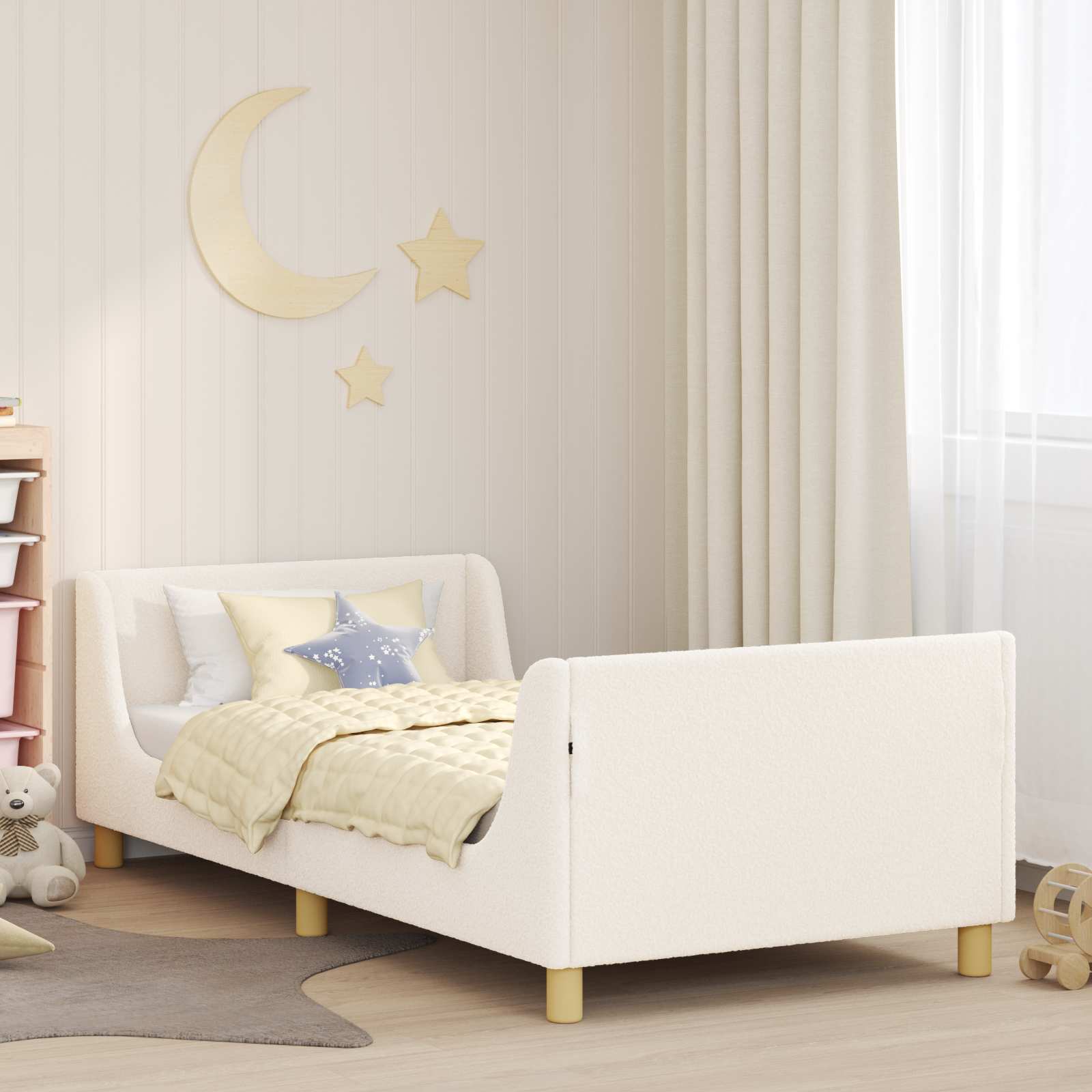 Struttura letto bambini con testata Crema 80 x 200 cm 42010864