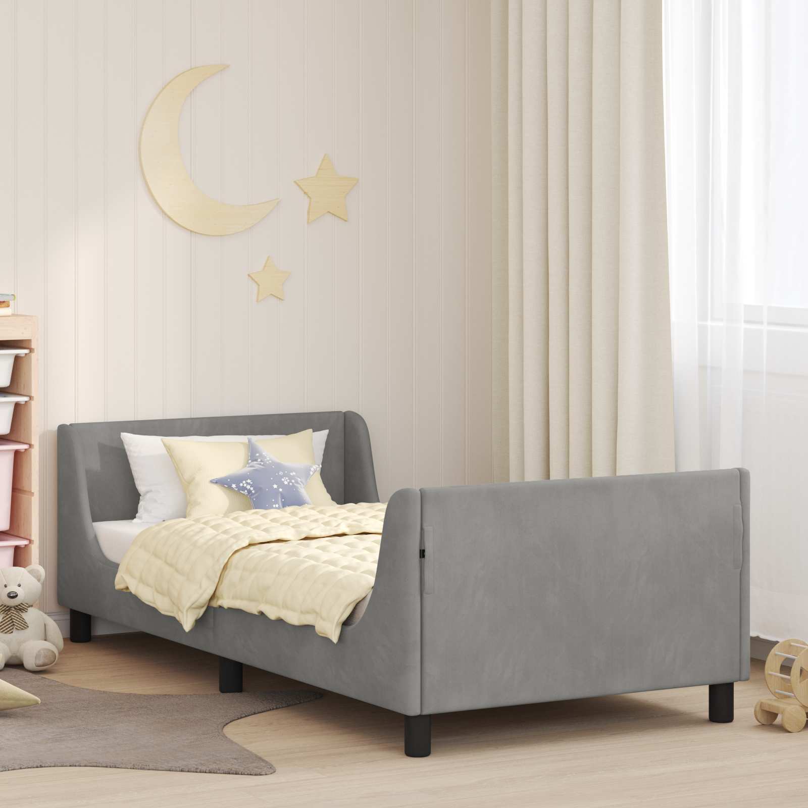 Struttura letto bambini con testata Grigio chiaro 80 x 200 cm 42010867