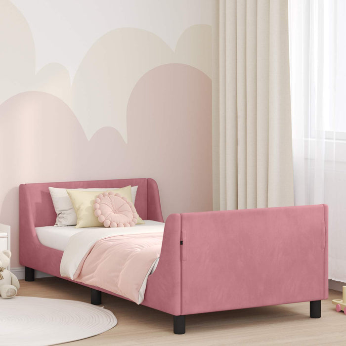 Struttura letto bambini con testata Rosa 80 x 200 cm Velluto 42010870
