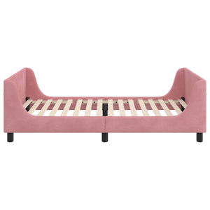 Struttura letto bambini con testata Rosa 80 x 200 cm Velluto 42010870