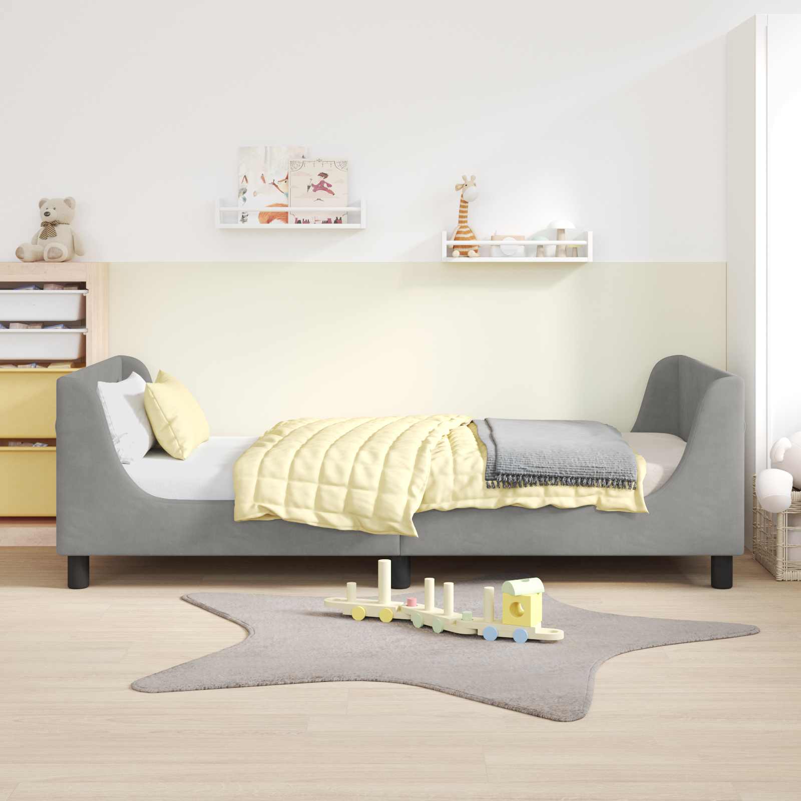 Struttura letto bambini con testata Grigio chiaro 90 x 190 cm 42010877