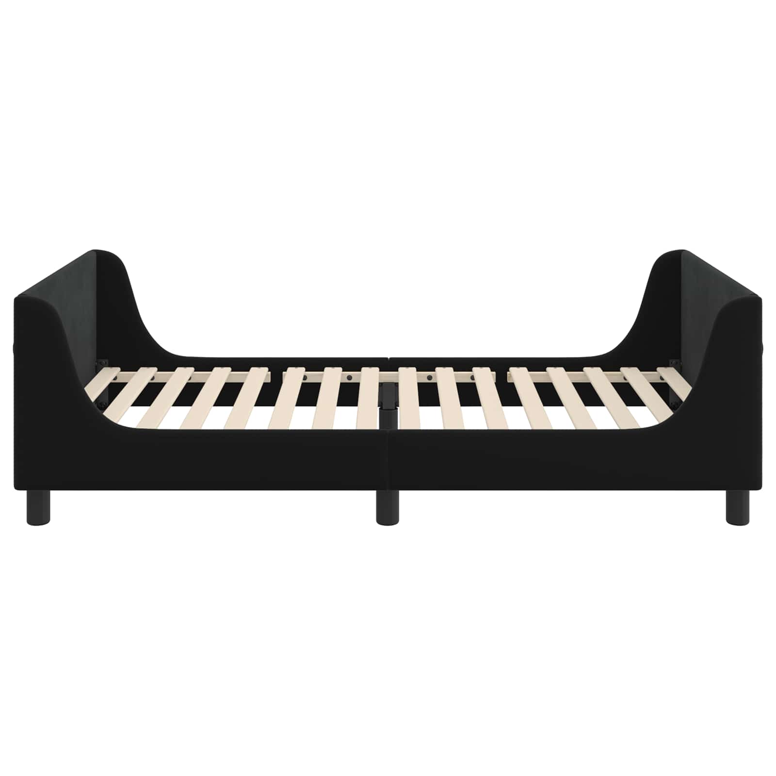 Struttura letto bambini con testata Nero 90 x 190 cm Velluto 42010879
