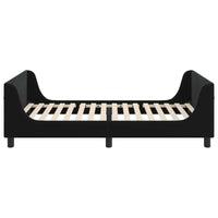 Struttura letto bambini con testata Nero 90 x 190 cm Velluto 42010879