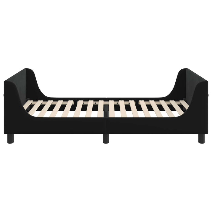 Struttura letto bambini con testata Nero 90 x 190 cm Velluto 42010879