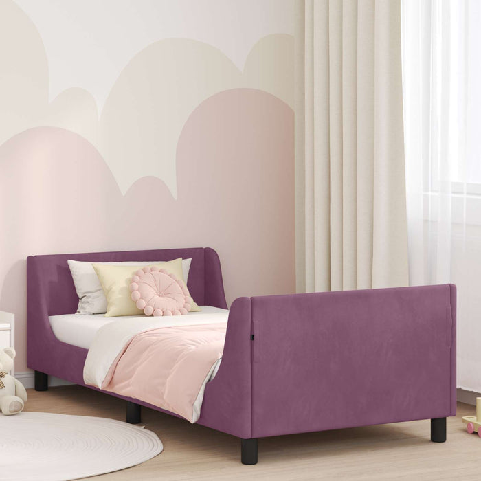 Struttura letto bambini con testata Viola 90 x 190 cm Velluto 42010881