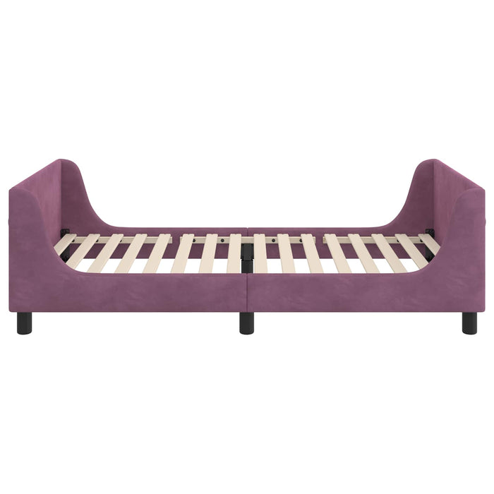 Struttura letto bambini con testata Viola 90 x 190 cm Velluto 42010881