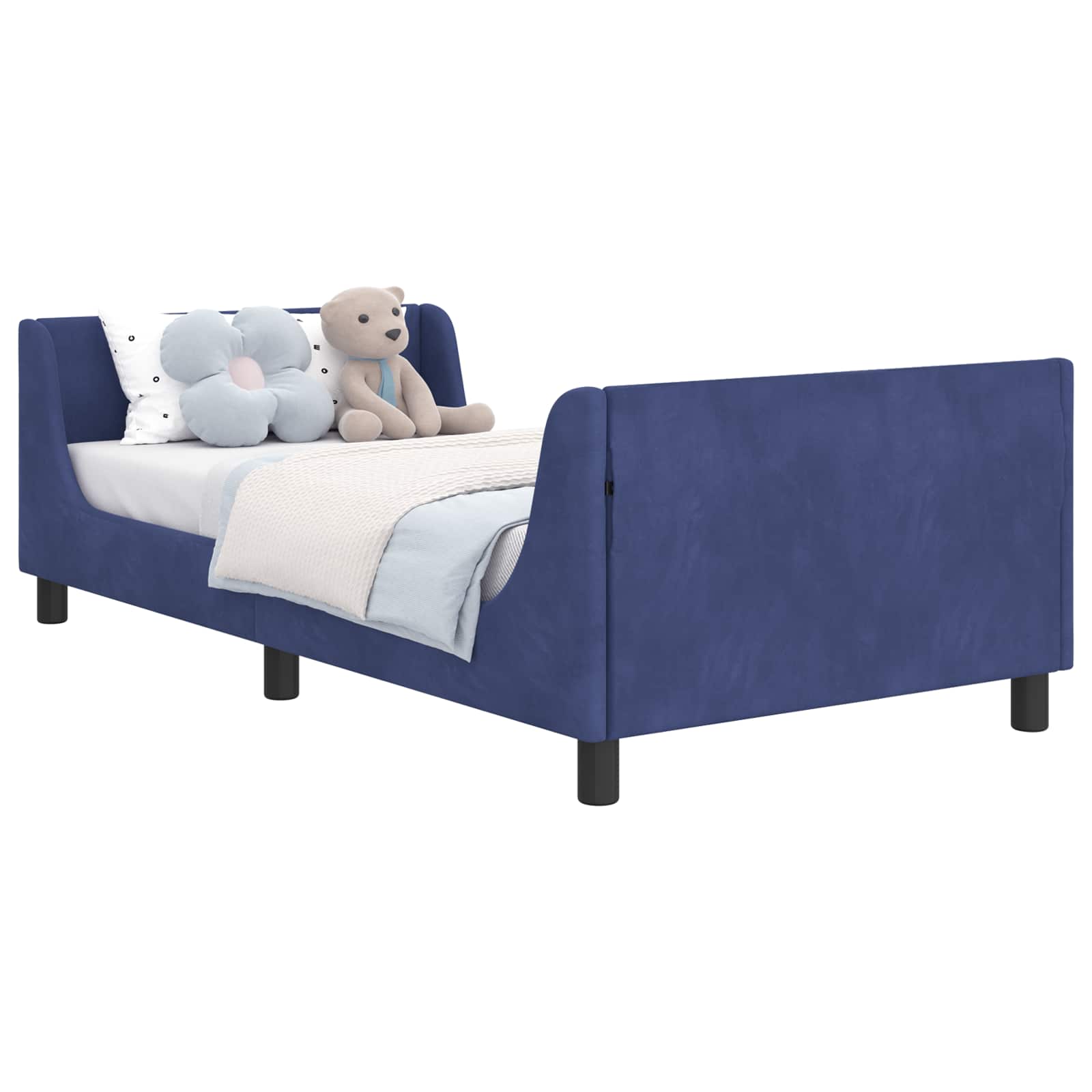 Struttura letto bambini con testata Blu Polizia 90 x 190 cm 42010883