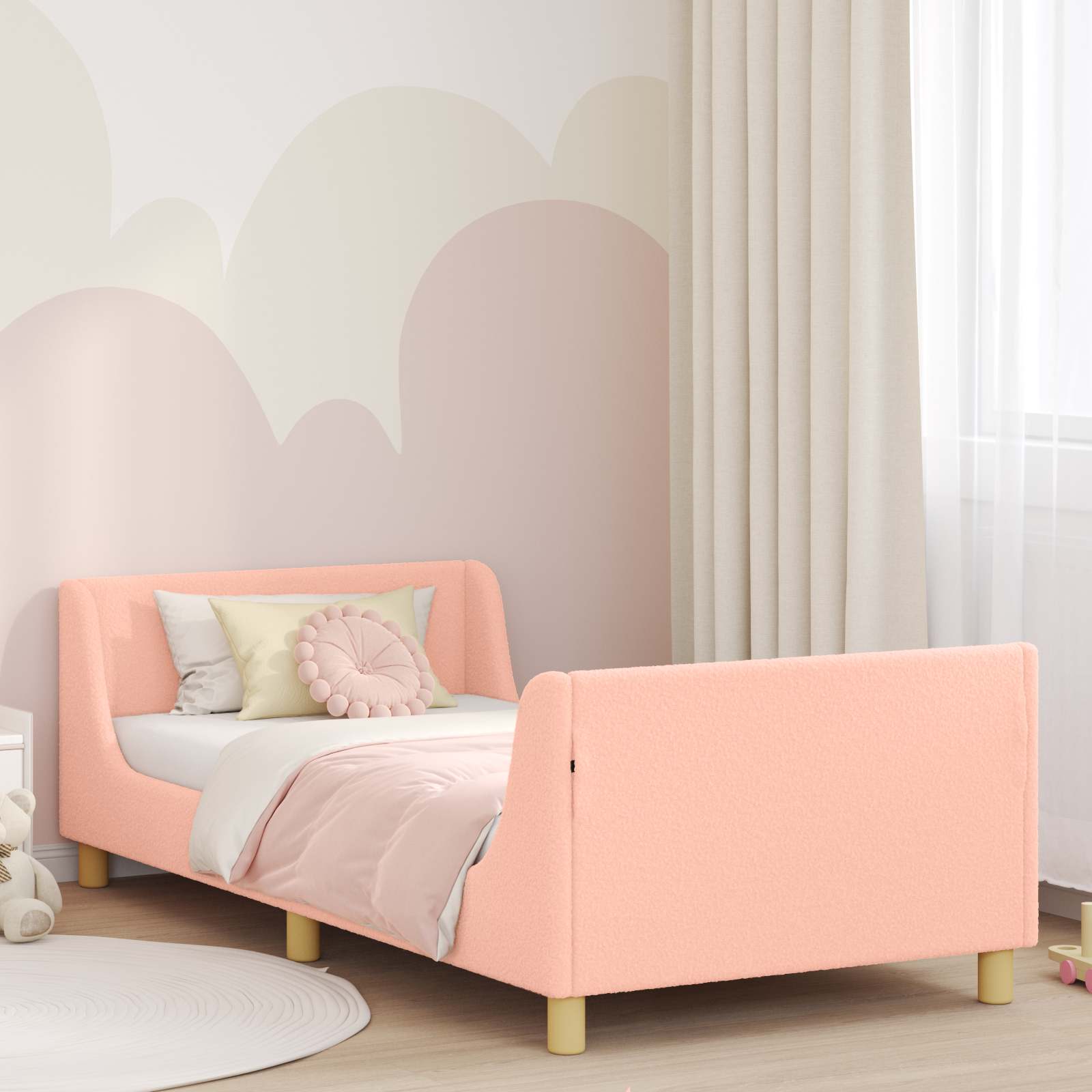 Struttura letto bambini con testata Rosa 90 x 200 cm 42010885