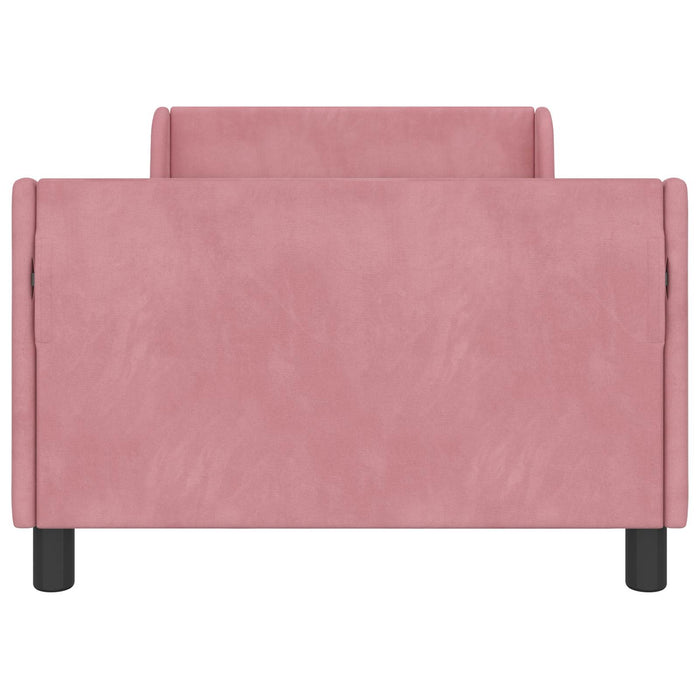 Struttura letto bambini con testata Rosa 90 x 200 cm Velluto 42010890