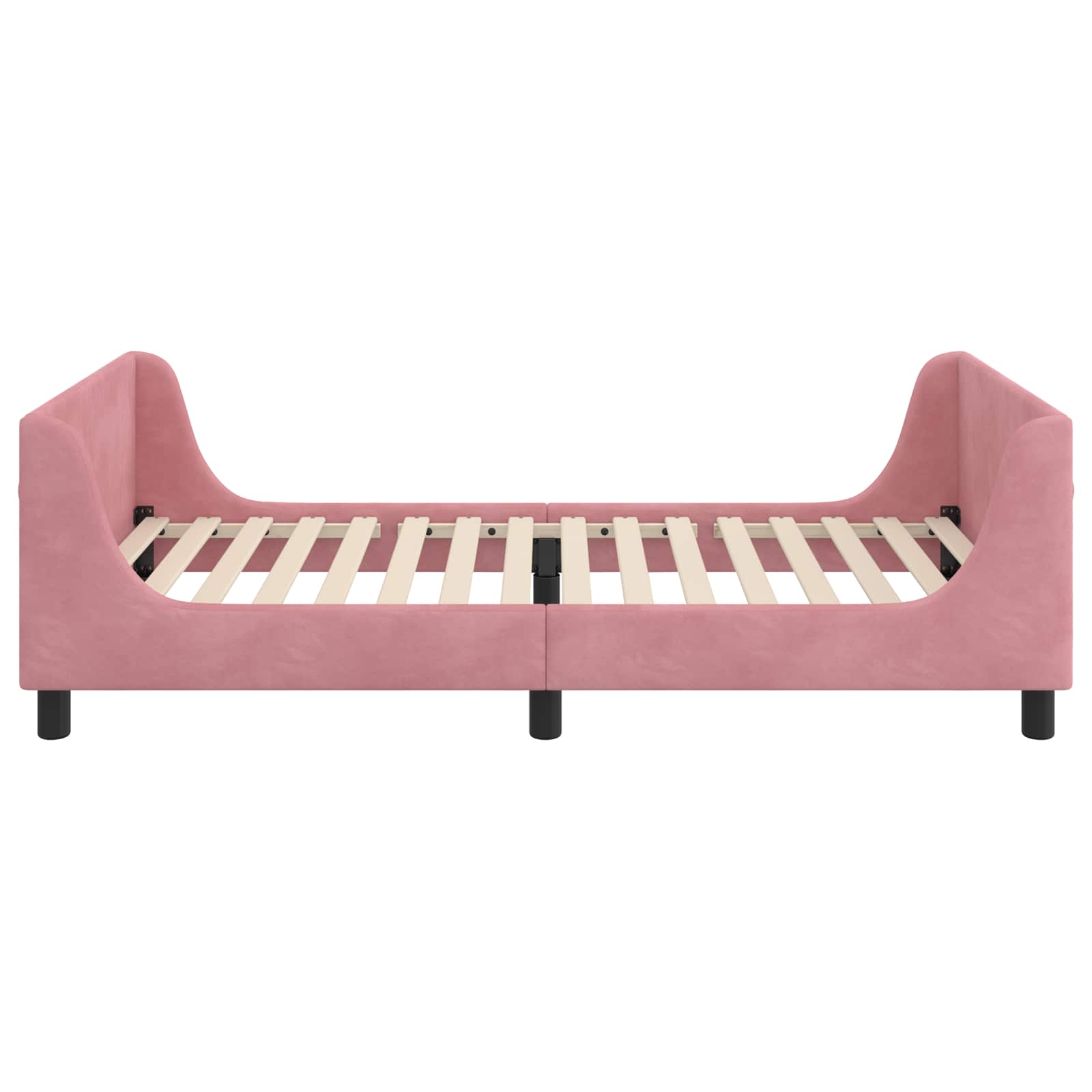 Struttura letto bambini con testata Rosa 90 x 200 cm Velluto 42010890