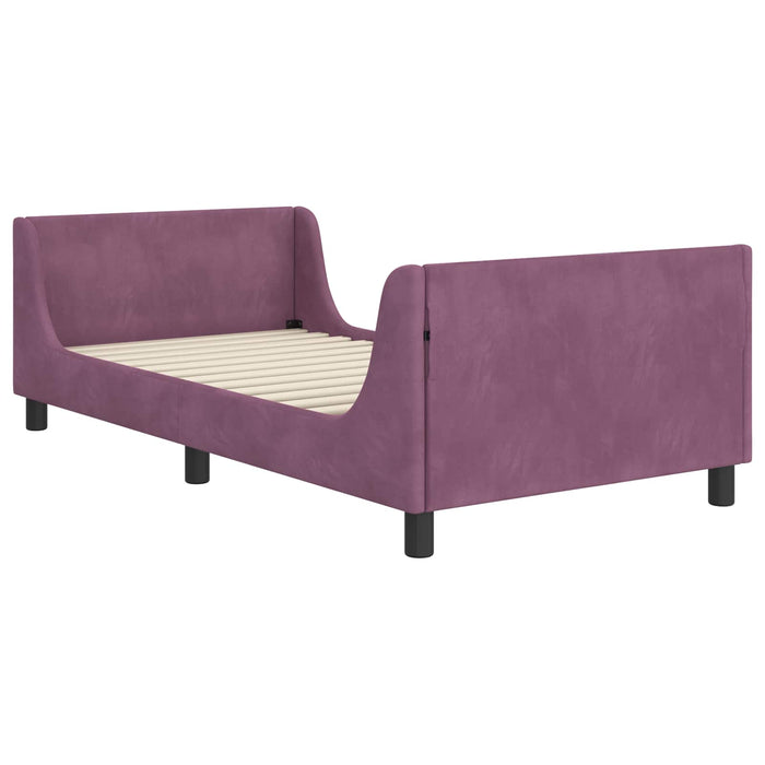 Struttura letto bambini con testata Viola 90 x 200 cm Velluto 42010891