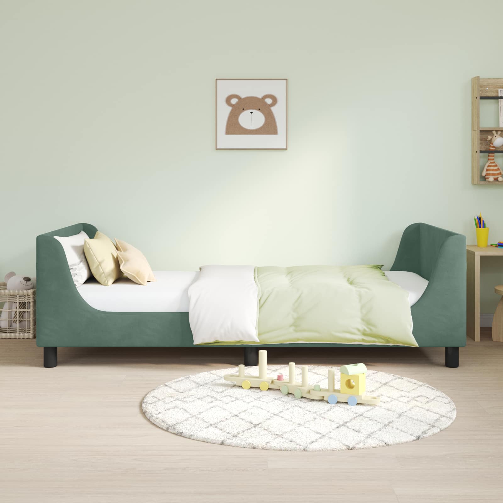 Struttura letto bambini con testata Verde Mare 90 x 200 cm 42010892