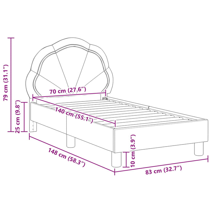 Struttura letto per bambini con testata Grigio chiaro 42010894