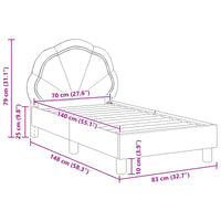 Struttura letto per bambini con testata Grigio scuro 42010895