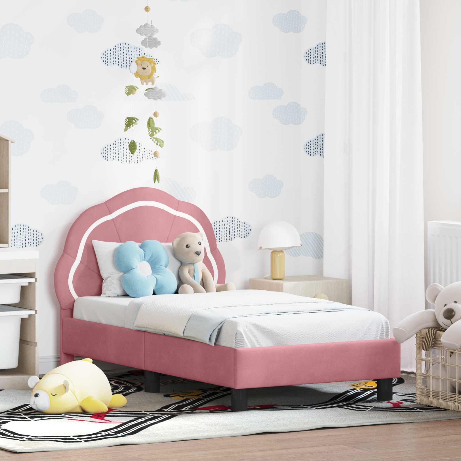 Struttura letto per bambini con testata Rosa 70 x 140 cm 42010897