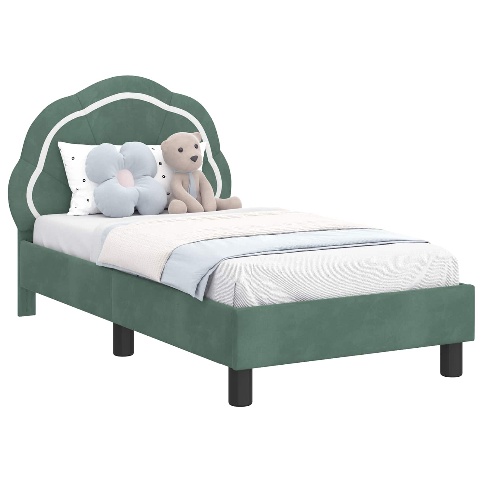 Struttura letto per bambini con testata Verde Mare 70 x 140 cm 42010899
