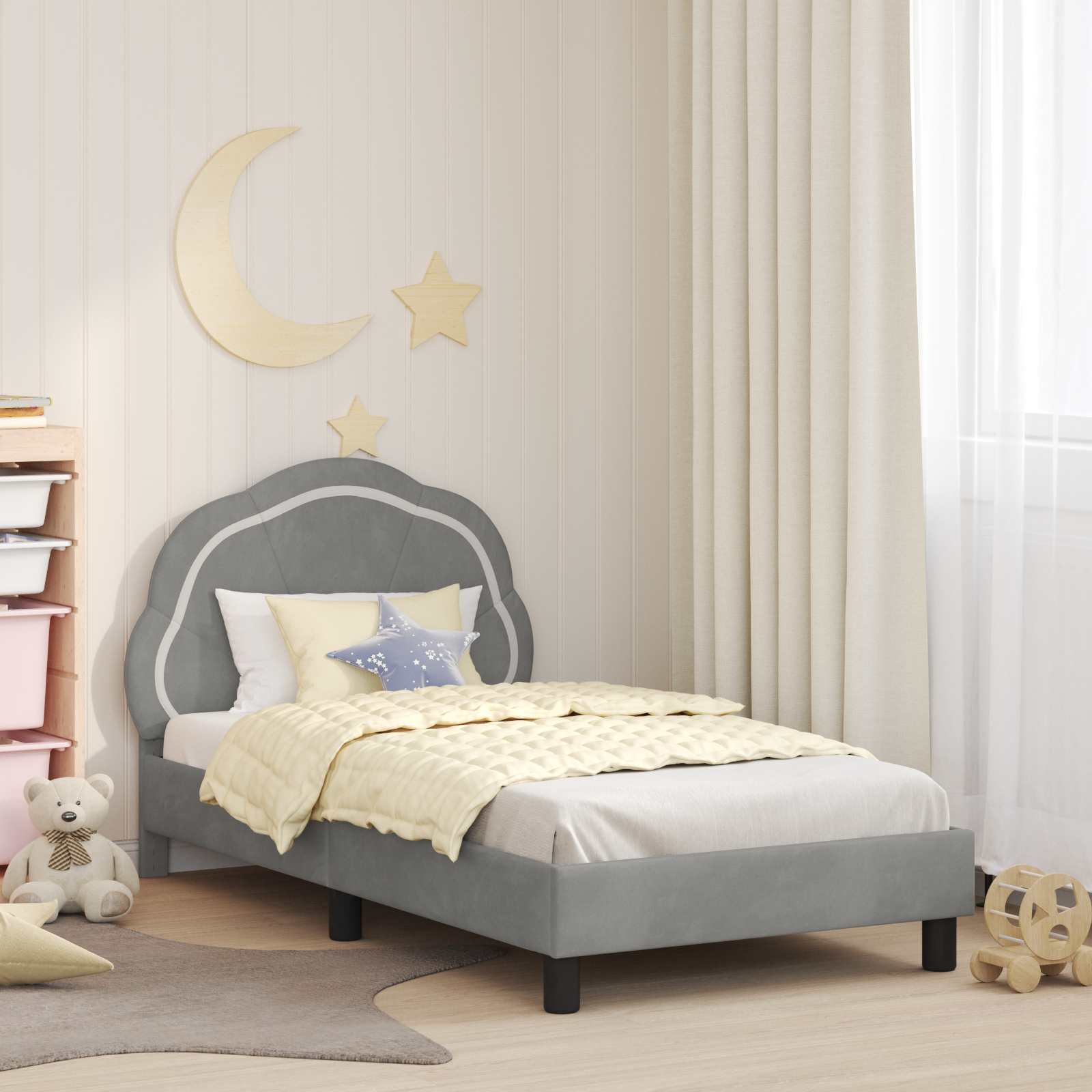 Struttura letto bambini con testata Grigio chiaro 80 x 160 cm 42010901