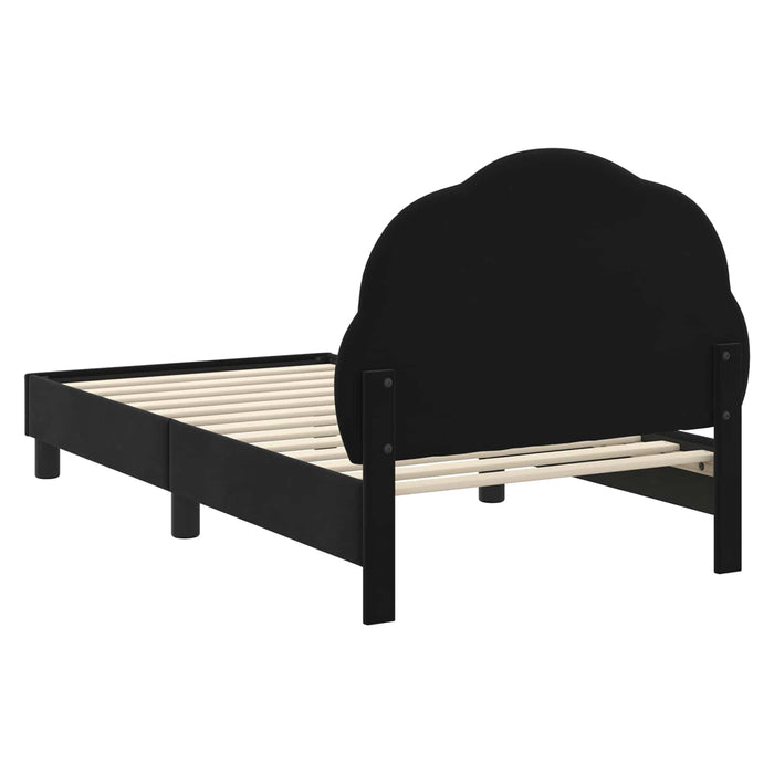 Struttura letto bambini con testata Nero 80 x 160 cm Velluto 42010903