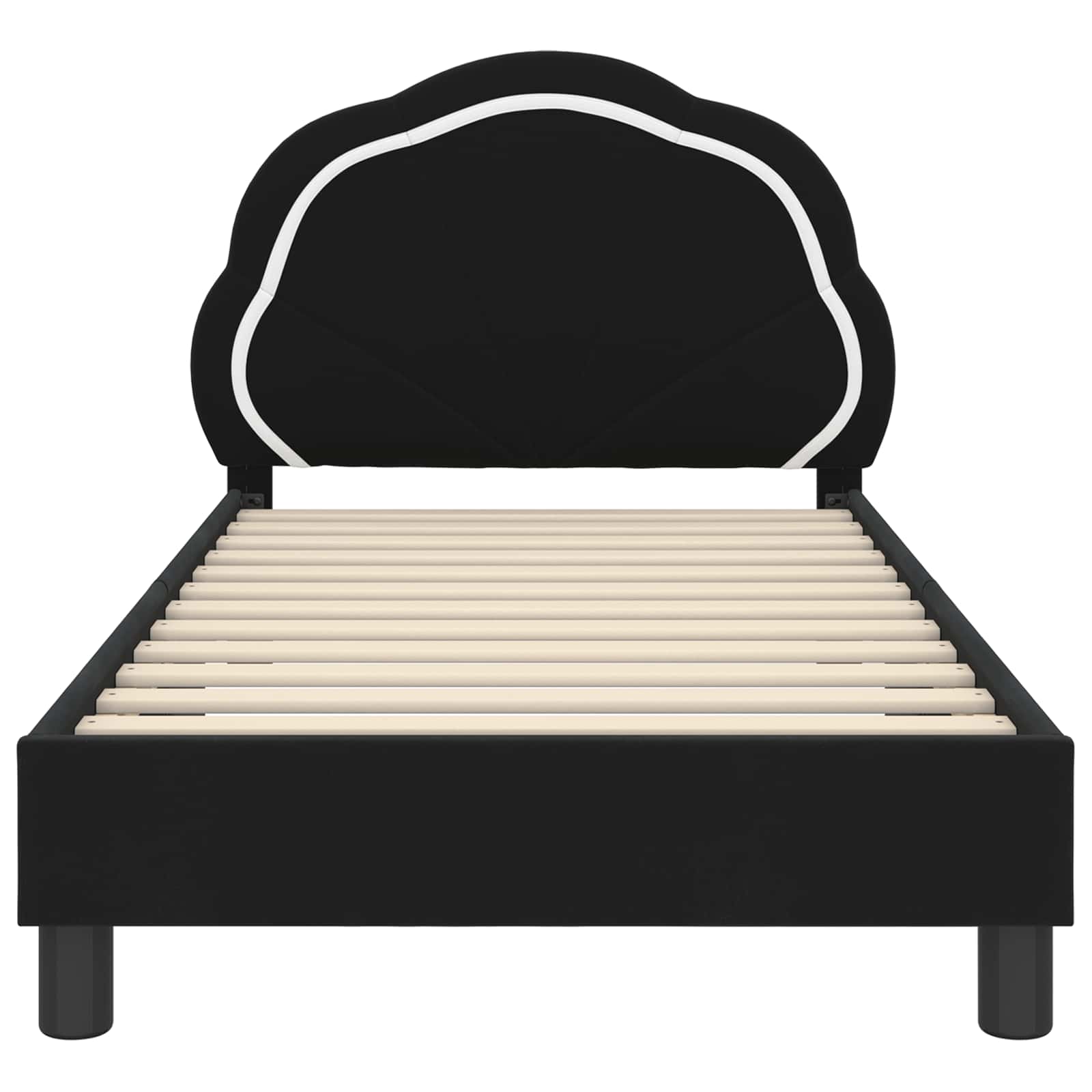 Struttura letto bambini con testata Nero 80 x 160 cm Velluto 42010903