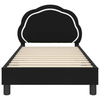 Struttura letto bambini con testata Nero 80 x 160 cm Velluto 42010903