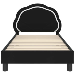 Struttura letto bambini con testata Nero 80 x 160 cm Velluto 42010903