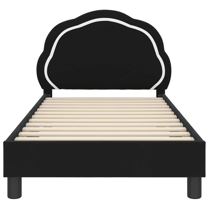 Struttura letto bambini con testata Nero 80 x 160 cm Velluto 42010903