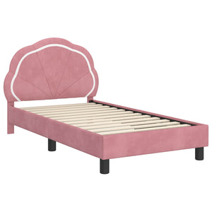 Struttura letto bambini con testata Rosa 80 x 160 cm Velluto 42010904