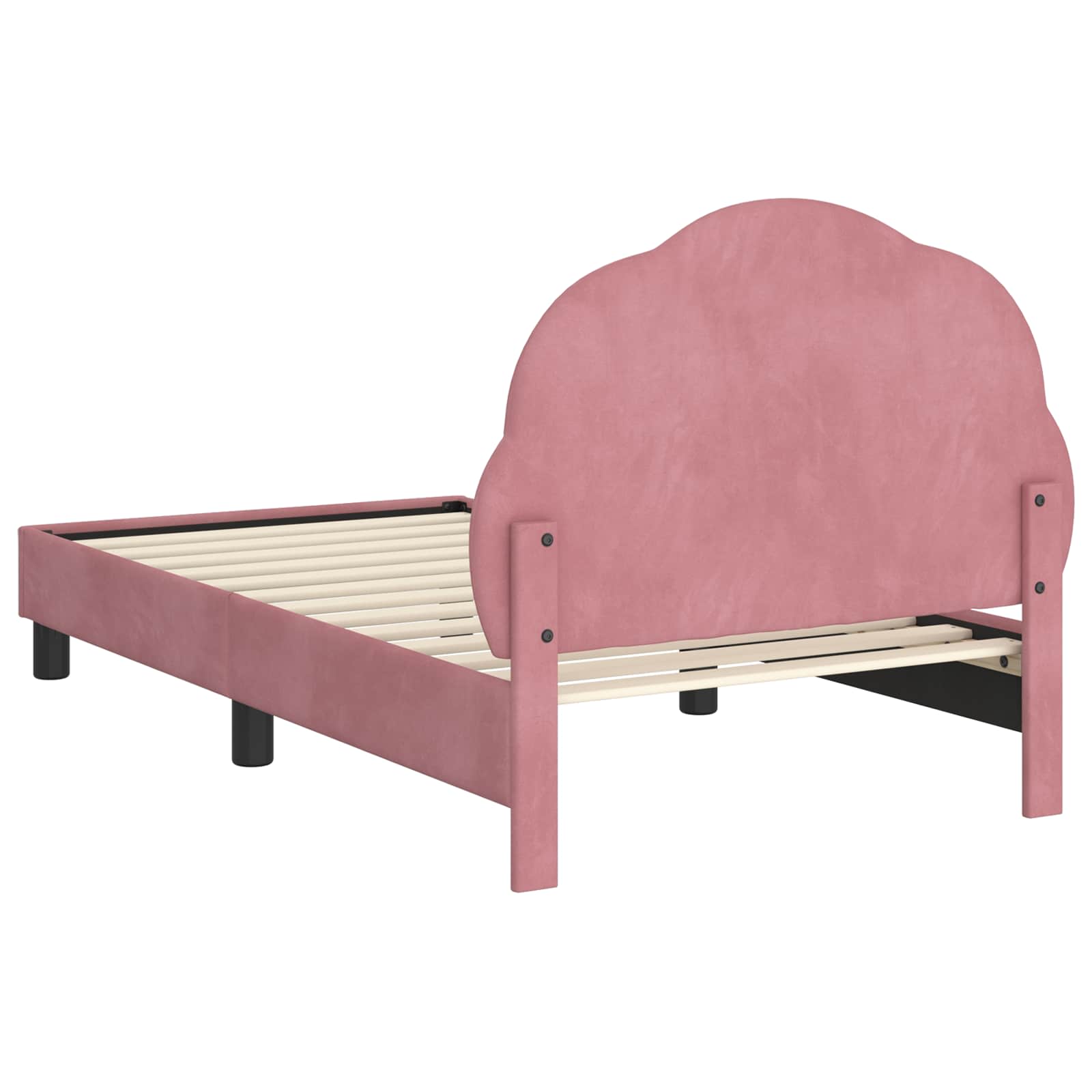 Struttura letto bambini con testata Rosa 80 x 160 cm Velluto 42010904