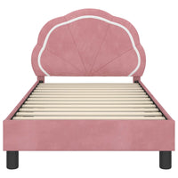 Struttura letto bambini con testata Rosa 80 x 160 cm Velluto 42010904