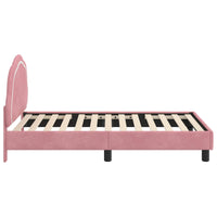 Struttura letto bambini con testata Rosa 80 x 160 cm Velluto 42010904