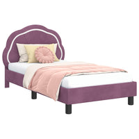 Struttura letto bambini con testata Viola 80 x 160 cm Velluto 42010905