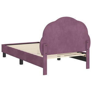 Struttura letto bambini con testata Viola 80 x 160 cm Velluto 42010905
