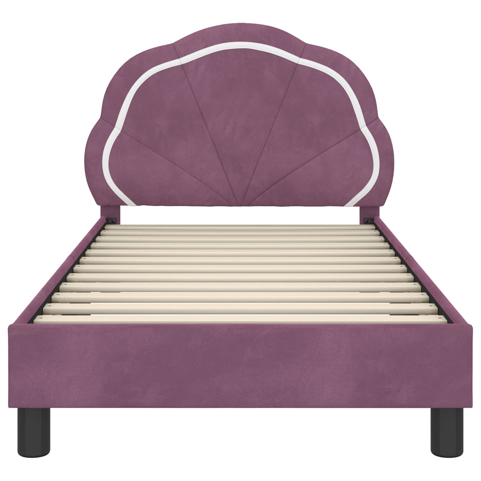Struttura letto bambini con testata Viola 80 x 160 cm Velluto 42010905