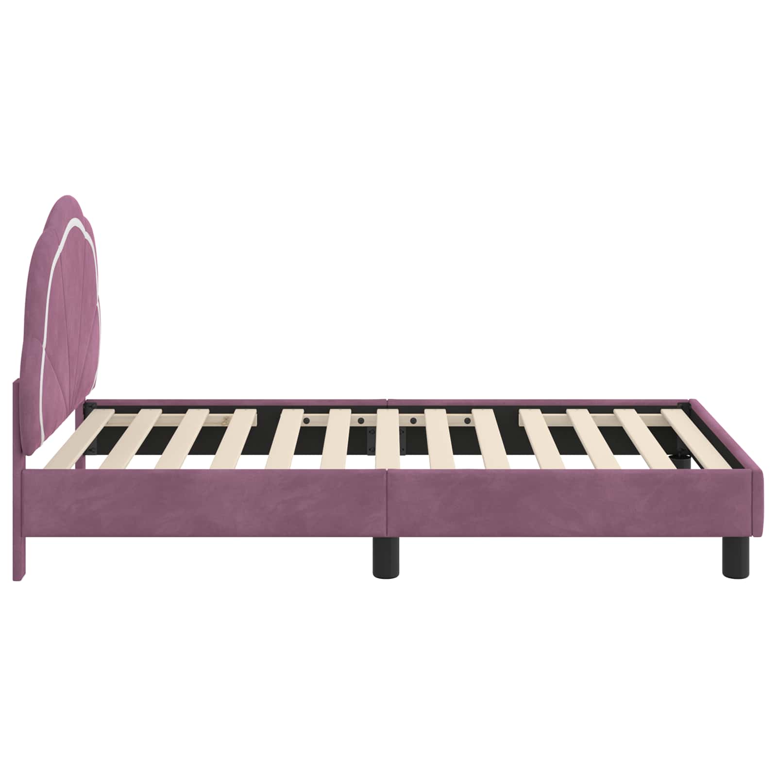 Struttura letto bambini con testata Viola 80 x 160 cm Velluto 42010905