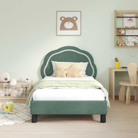 Struttura letto bambini con testata Verde Mare 80 x 160 cm 42010906