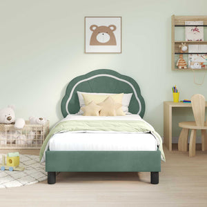 Struttura letto bambini con testata Verde Mare 80 x 160 cm 42010906