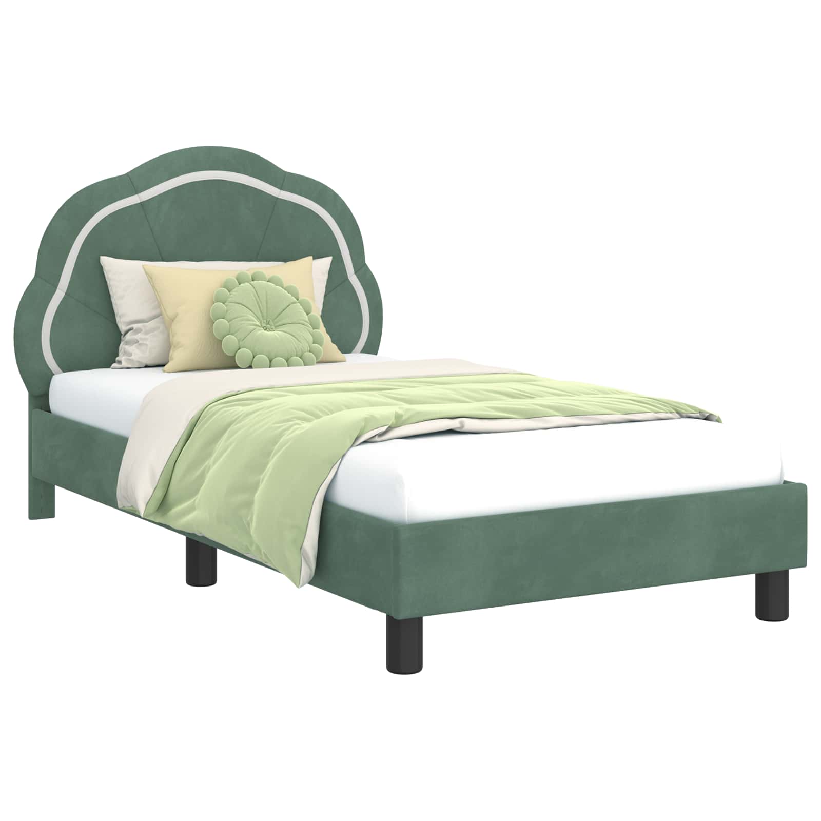 Struttura letto bambini con testata Verde Mare 80 x 160 cm 42010906