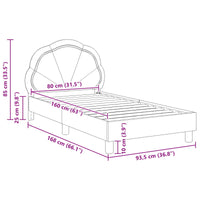 Struttura letto bambini con testata Verde Mare 80 x 160 cm 42010906