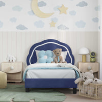 Struttura letto bambini con testata Blu Polizia 80 x 160 cm 42010907