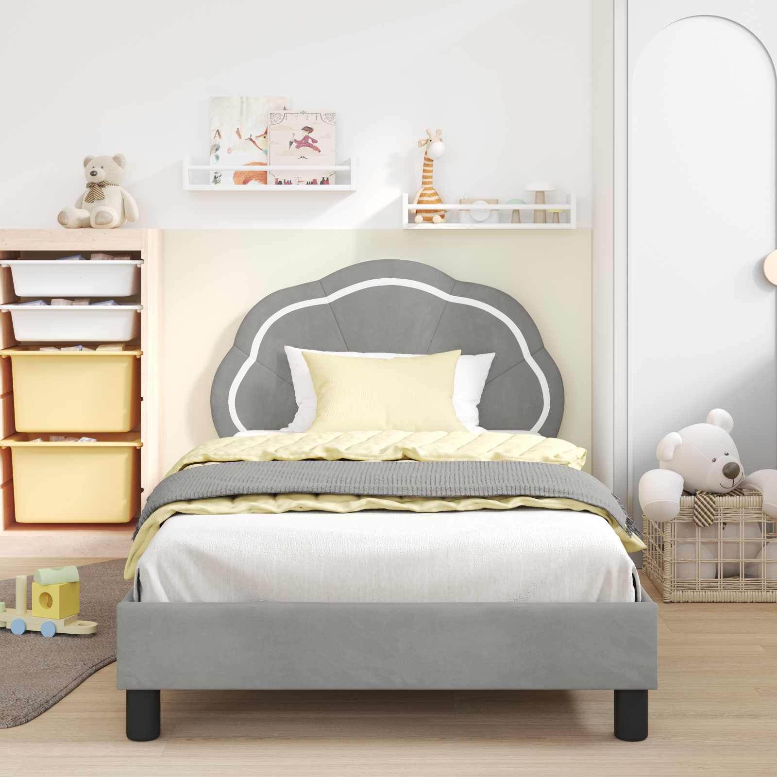 Struttura letto bambini con testata Grigio chiaro 80 x 200 cm 42010908