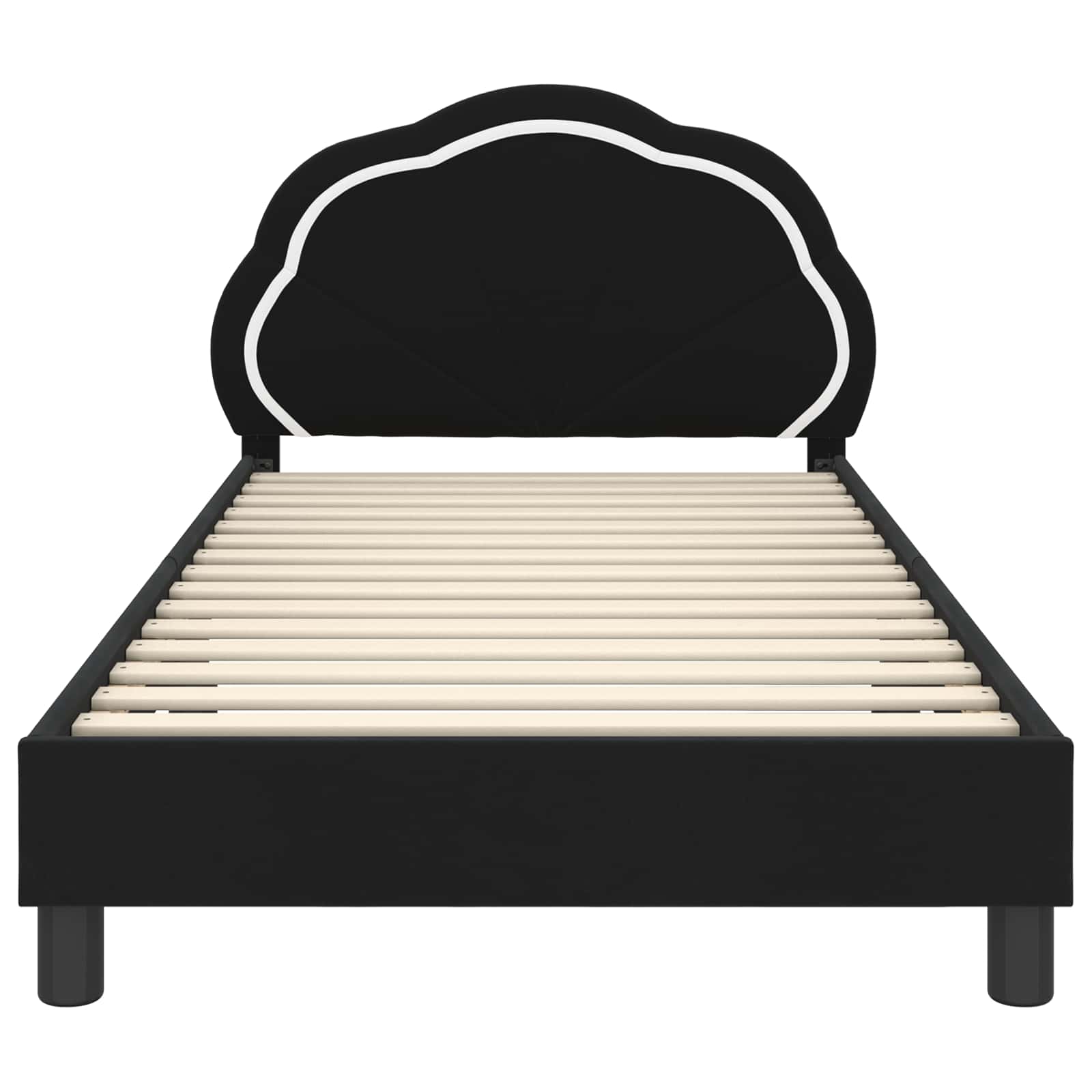 Struttura letto bambini con testata Nero 80 x 200 cm Velluto 42010910