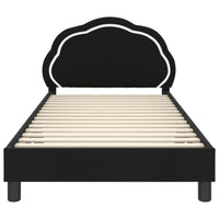 Struttura letto bambini con testata Nero 80 x 200 cm Velluto 42010910