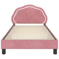 Struttura letto bambini con testata Rosa 80 x 200 cm Velluto 42010911