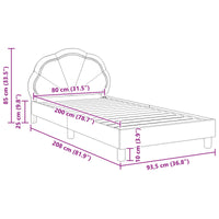 Struttura letto bambini con testata Rosa 80 x 200 cm Velluto 42010911