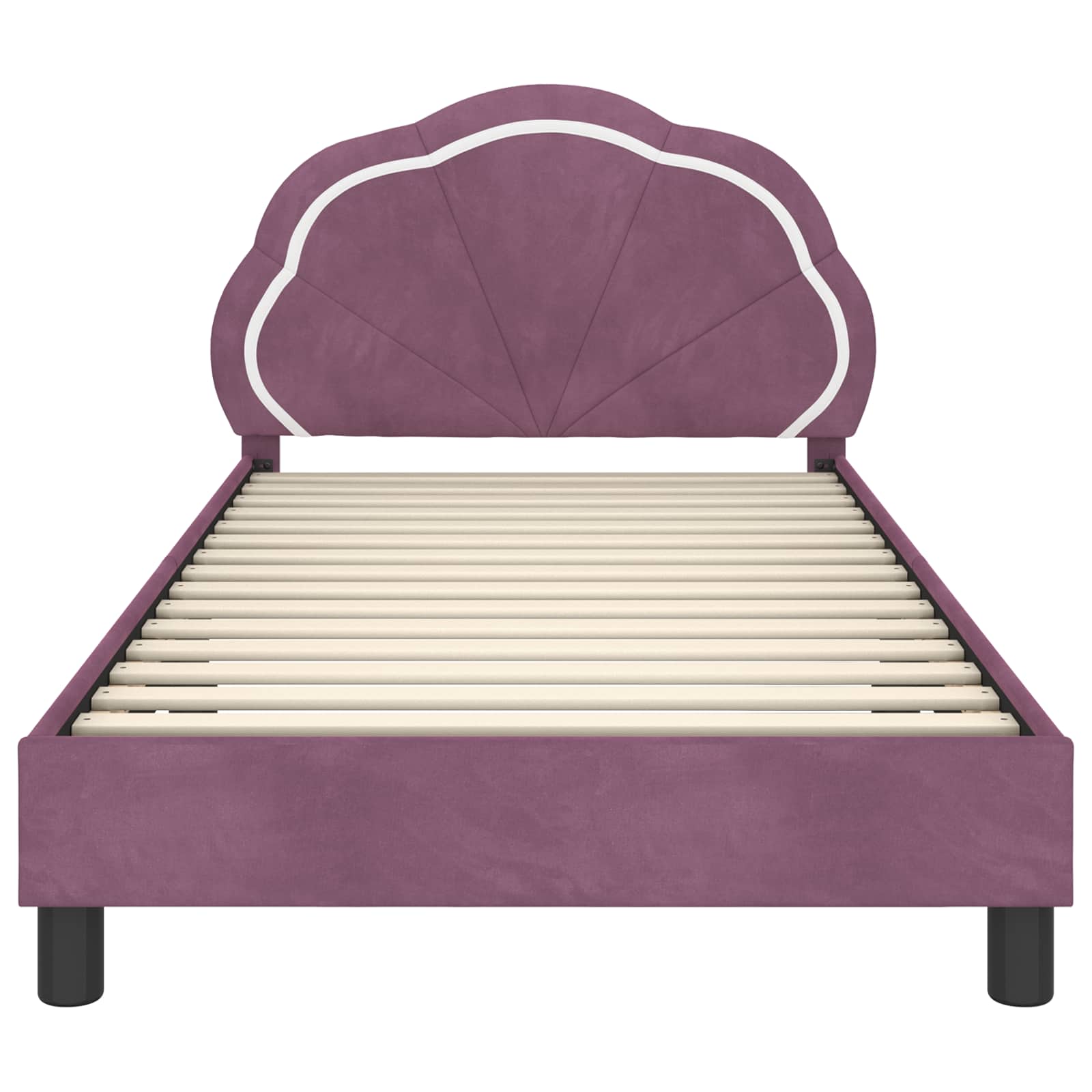 Struttura letto bambini con testata Viola 80 x 200 cm Velluto 42010912