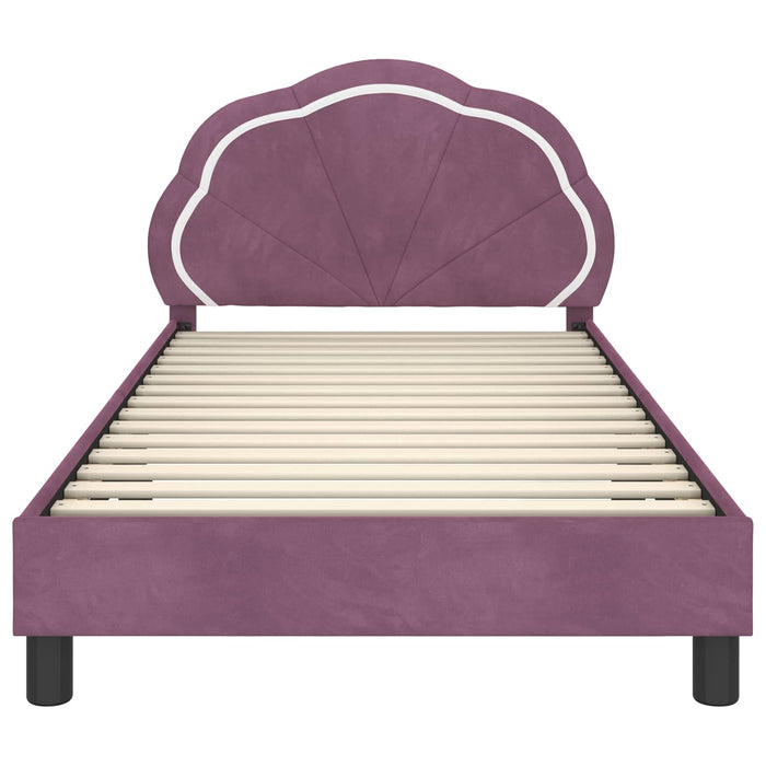Struttura letto bambini con testata Viola 80 x 200 cm Velluto 42010912