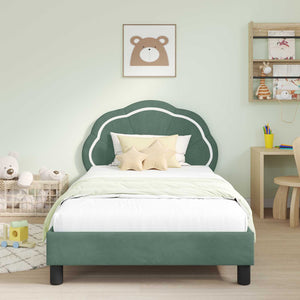 Struttura letto bambini con testata Verde Mare 80 x 200 cm 42010913