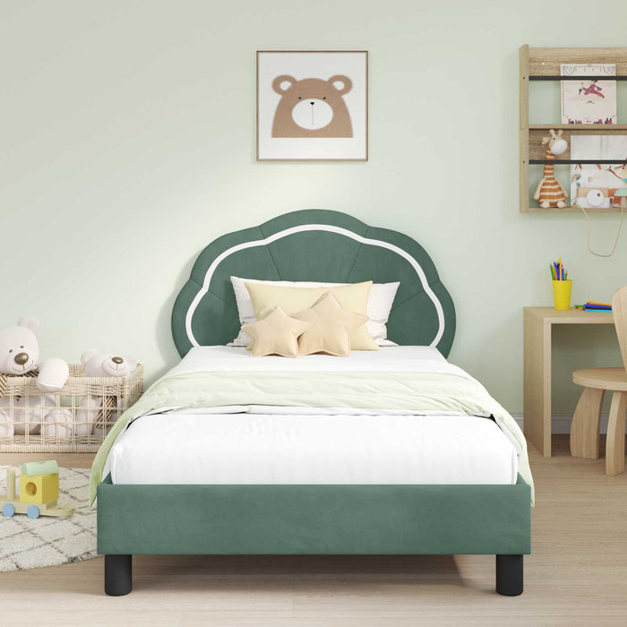 Struttura letto bambini con testata Verde Mare 80 x 200 cm 42010913