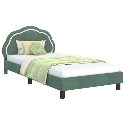 Struttura letto bambini con testata Verde Mare 80 x 200 cm 42010913