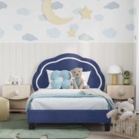 Struttura letto bambini con testata Blu Polizia 80 x 200 cm 42010914